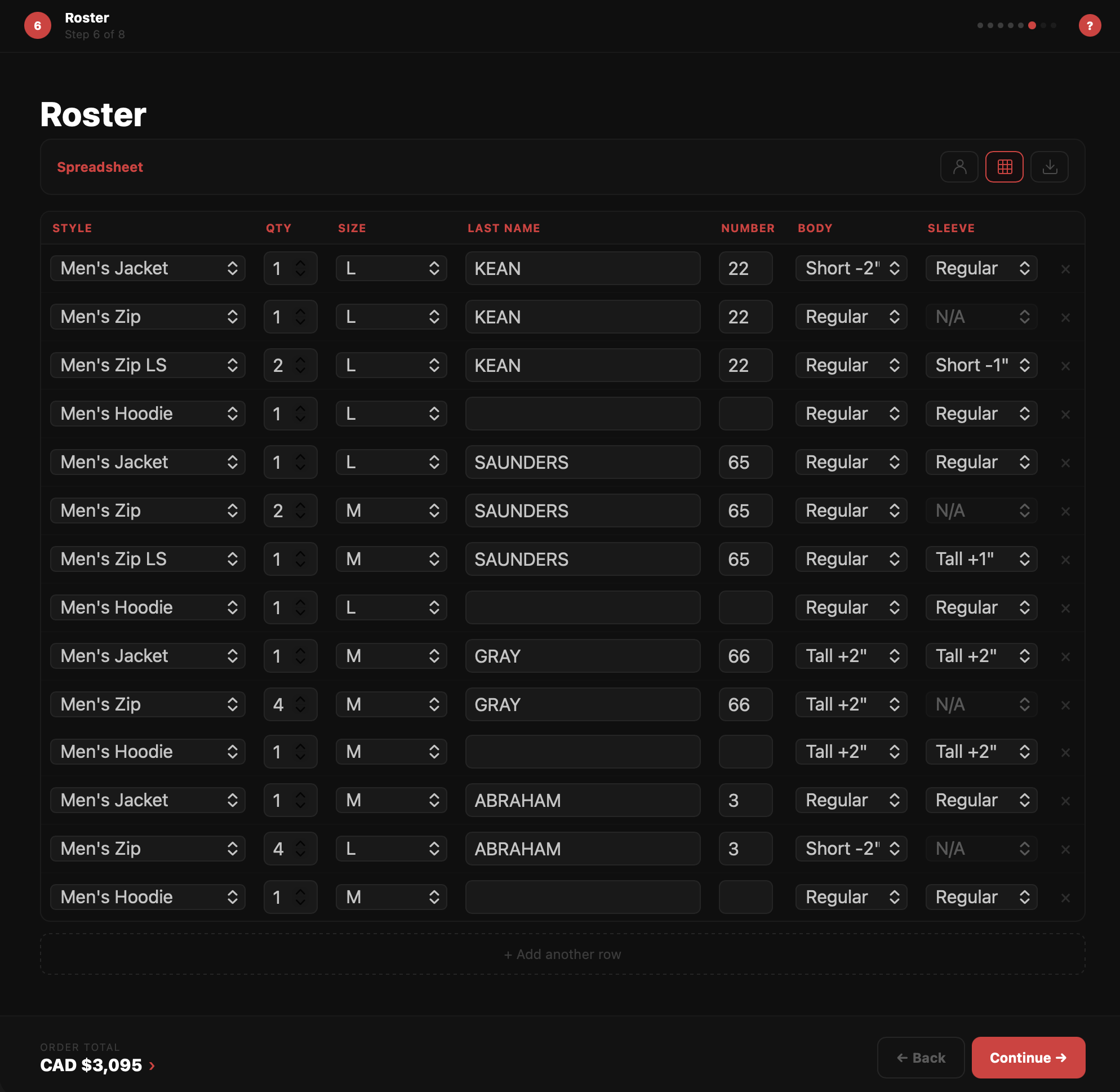 Build your roster
